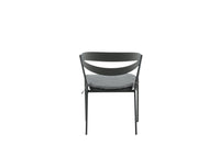 Kulutuskestävä ruokatuoli pehmusteella - musta / harmaa / alumiini