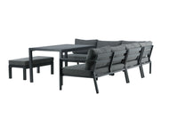 Ramos kulmasohva sohvapöydällä - musta / harmaa / alumiini