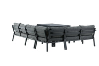 Ramos kulmasohva sohvapöydällä - musta / harmaa / alumiini