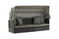 Nopy aurinkosänky katolla - musta / harmaa