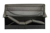 Nopy aurinkosänky katolla - musta / harmaa