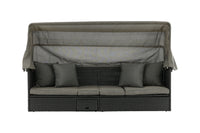 Nopy aurinkosänky katolla - musta / harmaa