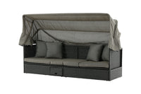 Nopy aurinkosänky katolla - musta / harmaa