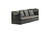 Nopy aurinkosänky katolla - musta / harmaa