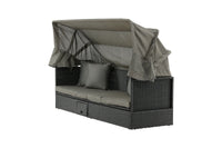 Nopy aurinkosänky katolla - musta / harmaa