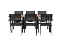 Holmbeck ruokapöytä 200*95 - musta / akasia + Copacabana ruokatuoli - musta