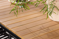 Holmbeck ruokapöytä 200*95 - musta / akasia + Peking ruokatuoli - musta / alumiini