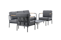 Pehnna Sofaset Loungeset Steel - Black / Dark grey