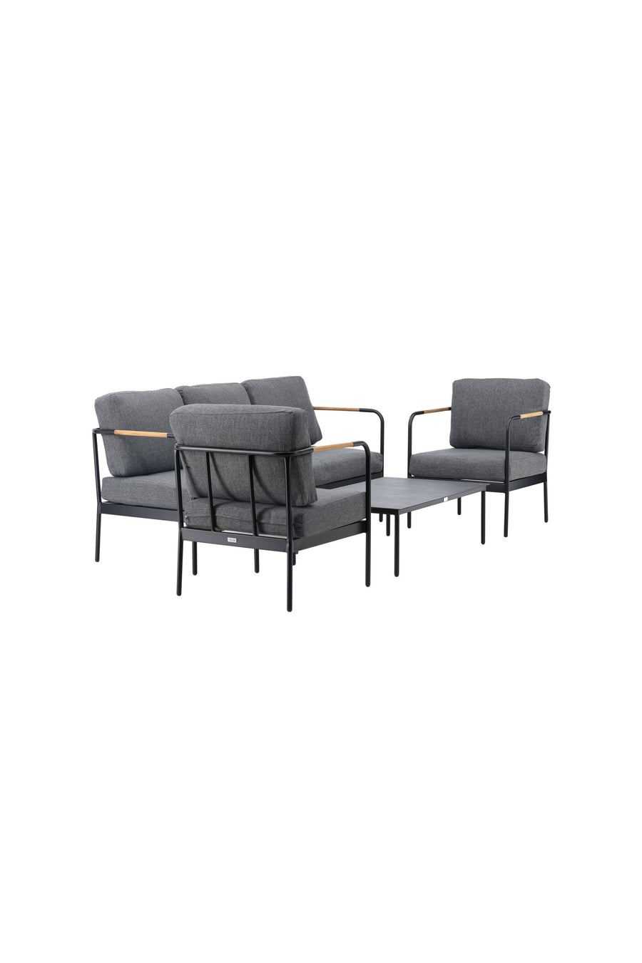 Pehnna Sofaset Loungeset Steel - Black / Dark grey