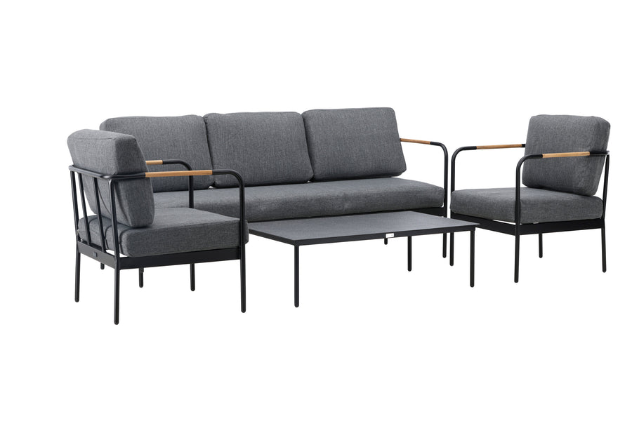 Pehnna Sofaset Loungeset Steel - Black / Dark grey