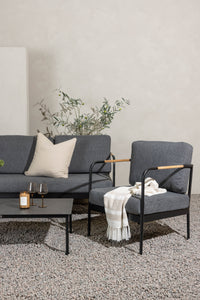 Pehnna Sofaset Loungeset Steel - Black / Dark grey