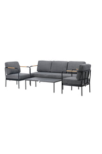 Pehnna Sofaset Loungeset Steel - Black / Dark grey