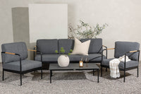 Pehnna Sofaset Loungeset Steel - Black / Dark grey
