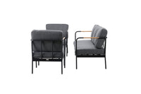 Pehnna Sofaset Loungeset Steel - Black / Dark grey