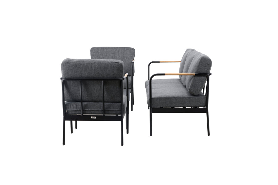 Pehnna Sofaset Loungeset Steel - Black / Dark grey