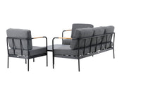 Pehnna Sofaset Loungeset Steel - Black / Dark grey