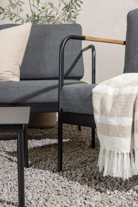 Pehnna Sofaset Loungeset Steel - Black / Dark grey