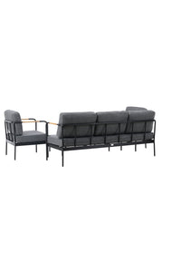 Pehnna Sofaset Loungeset Steel - Black / Dark grey