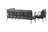 Pehnna Sofaset Loungeset Steel - Black / Dark grey