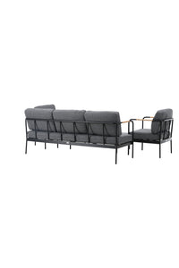 Pehnna Sofaset Loungeset Steel - Black / Dark grey