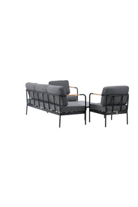 Pehnna Sofaset Loungeset Steel - Black / Dark grey
