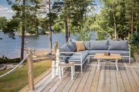 MEXICO Kulmasohvaryhmä sohvapöydällä valkoinen/harmaa