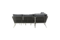 ROXO Kulmasohvaryhmä sohvapöydällä valkoinen/harmaa