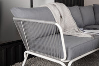 ROXO Kulmasohvaryhmä sohvapöydällä valkoinen/harmaa