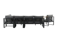 Texas kulmasohva sohvapöydällä - musta / harmaa / tiikki