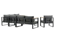 Texas kulmasohva sohvapöydällä - musta / harmaa / tiikki