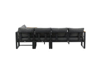 Texas kulmasohva sohvapöydällä - musta / harmaa / tiikki