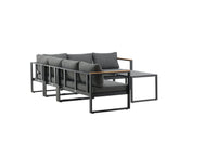 Texas kulmasohva sohvapöydällä - musta / harmaa / tiikki