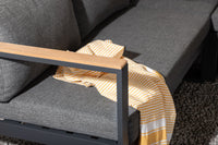 Texas kulmasohva sohvapöydällä - musta / harmaa / tiikki