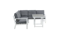 Barcelona kulmasohva sohvapöydällä - valkoinen