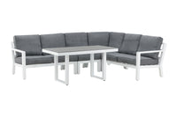 Barcelona kulmasohva sohvapöydällä - valkoinen