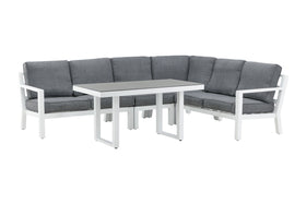 Barcelona kulmasohva sohvapöydällä - valkoinen