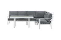 Barcelona kulmasohva sohvapöydällä - valkoinen