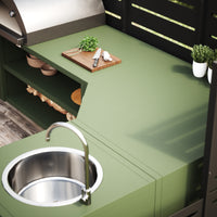 UMAMI ulkokeittiöpaketti, allasmoduuli, kulmamoduuli, moduuli 3, vihreä