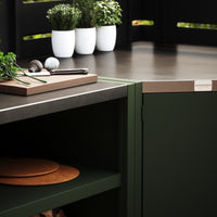 UMAMI ulkokeittiöpaketti, allasmoduuli, kulmamoduuli, moduuli 3, vihreä / ruostumaton teräs