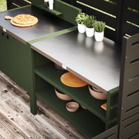 Erikoishinta UMAMI ulkokeittiö moduuli 1 + 2, sisältää suojapeitteen, vihreä / ruostumaton