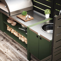 UMAMI ulkokeittiöpaketti, allasmoduuli sekä moduuli 3, vihreä / ruostumaton