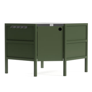 UMAMI ulkokeittiöpaketti, allasmoduuli, kulmamoduuli, moduuli 3, vihreä / ruostumaton teräs