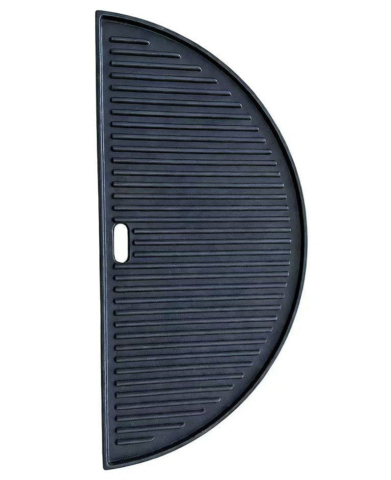Puolikuun muotoinen valurautainen paistolevy Kamado Nordic Flame 25" varten