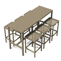 UMAMI baaripöytä 172 cm ja 6 baarituolia, beige