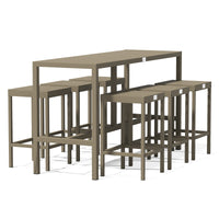 UMAMI baaripöytä 172 cm ja 6 baarituolia, beige