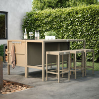UMAMI baaripöytä 172 cm ja 6 baarituolia, beige