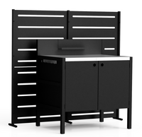 RAMA näkösuoja 2 osaa, korkea, musta, L160 x S30 x K153 cm