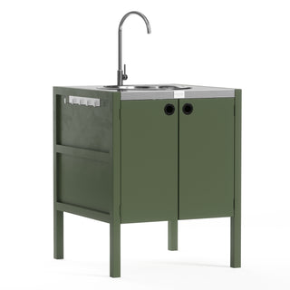 UMAMI ulkokeittiöpaketti, allasmoduuli, kulmamoduuli, moduuli 3, vihreä / ruostumaton teräs