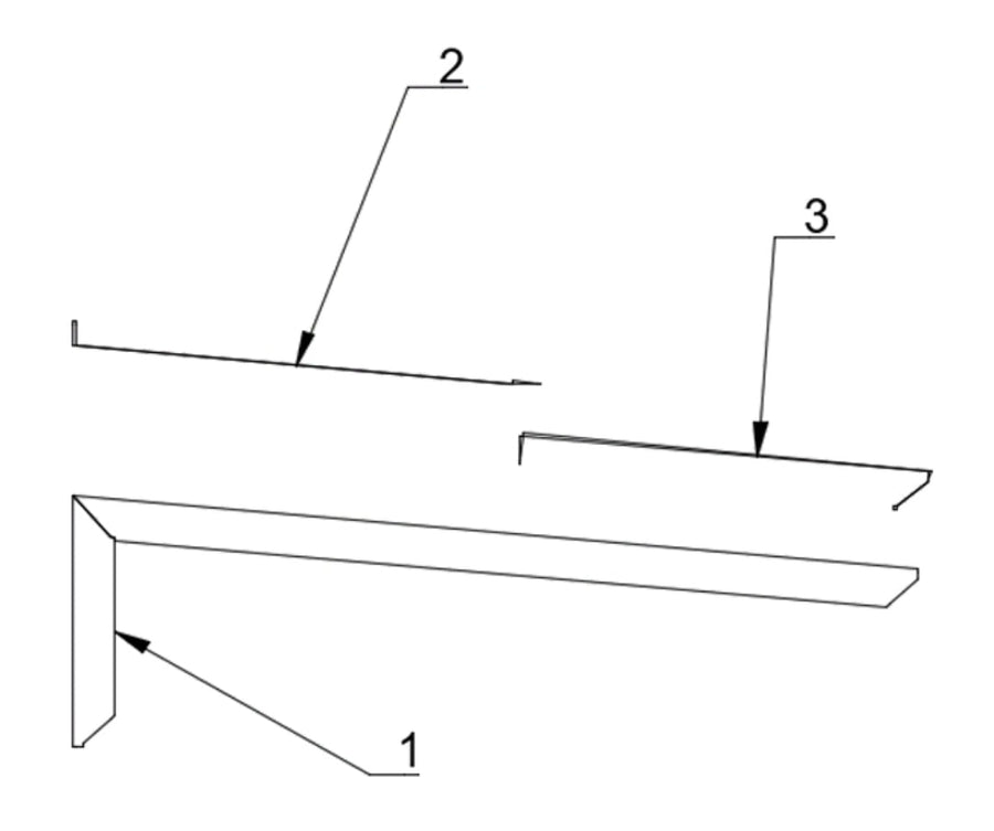 MODERN sisäänkäyntikatto, L260 x D85 x H27,5 cm, harmaa