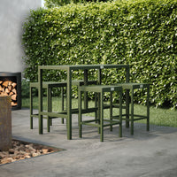 UMAMI baaripöytä 123 cm neljällä baarituolilla, vihreä